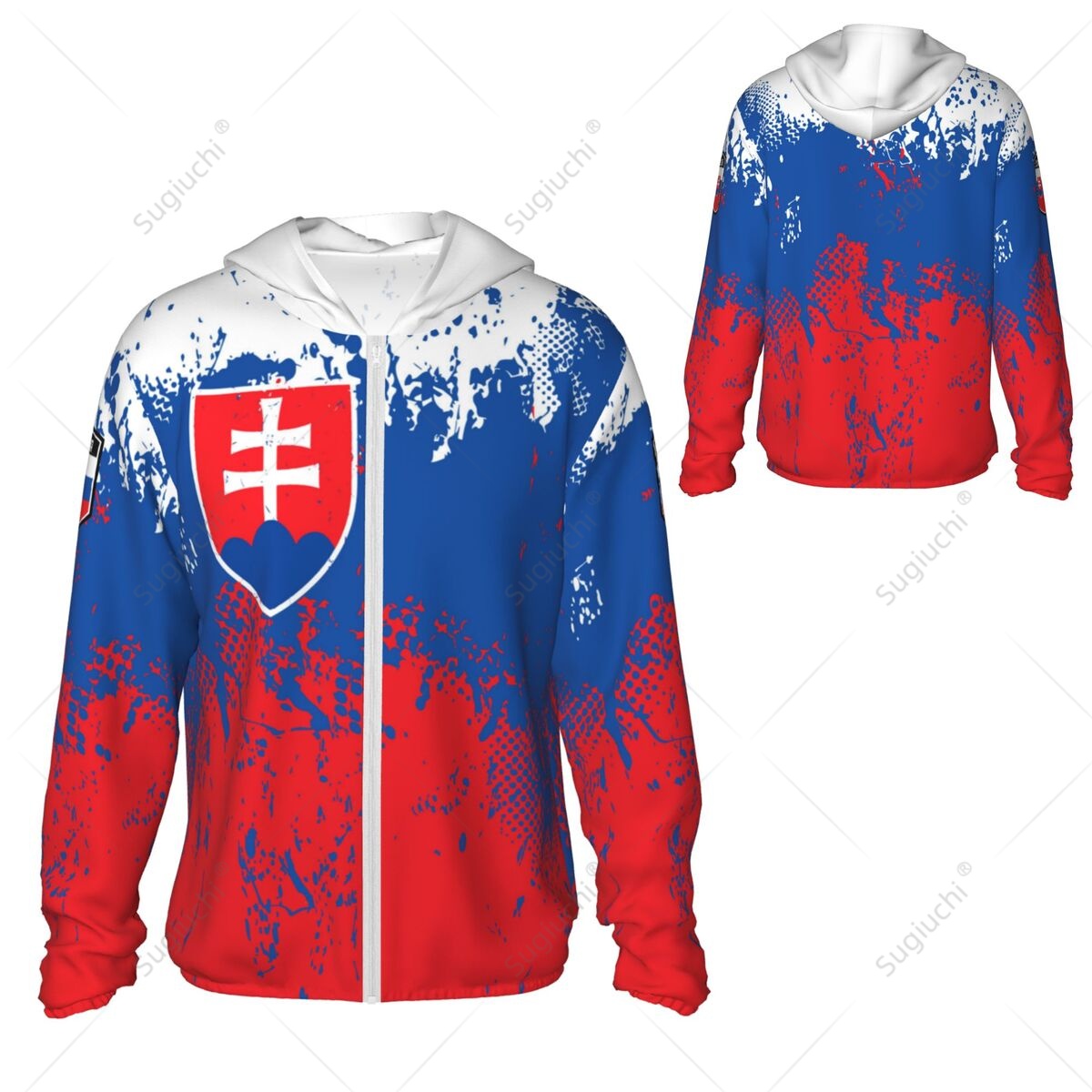 Fishing Hoodie - Slovakya bayrağı güneş koruma Hoodie güneş