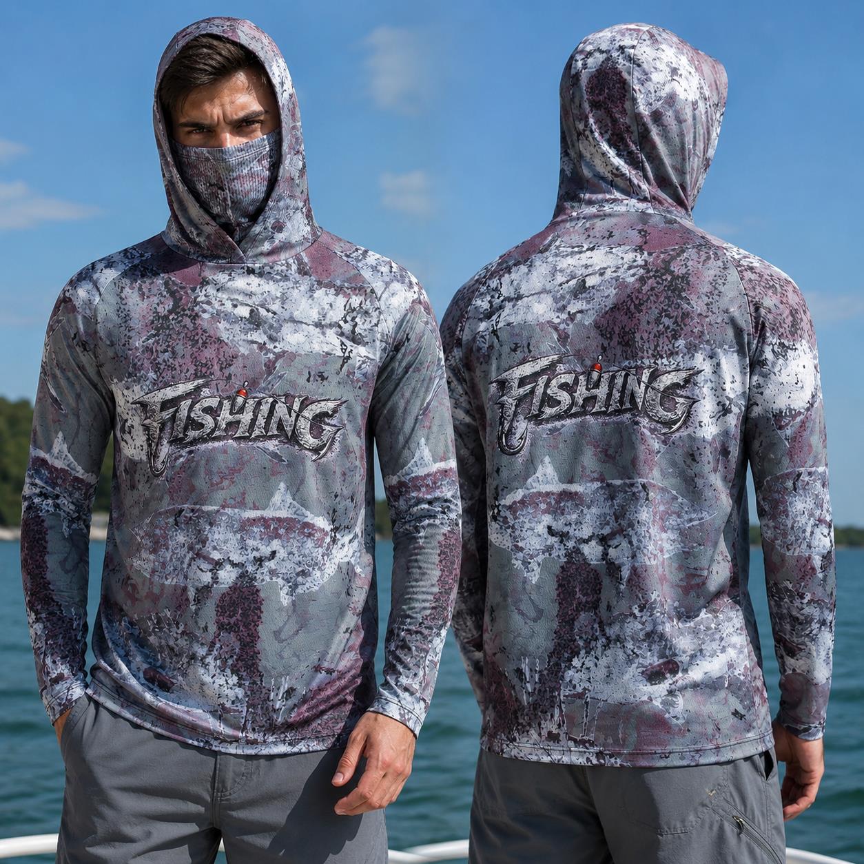 Fishing Mask Sun Protection - Balıkçılık Gömleği Kapüşonlu Erkek Balıkçılık Kıyafetleri